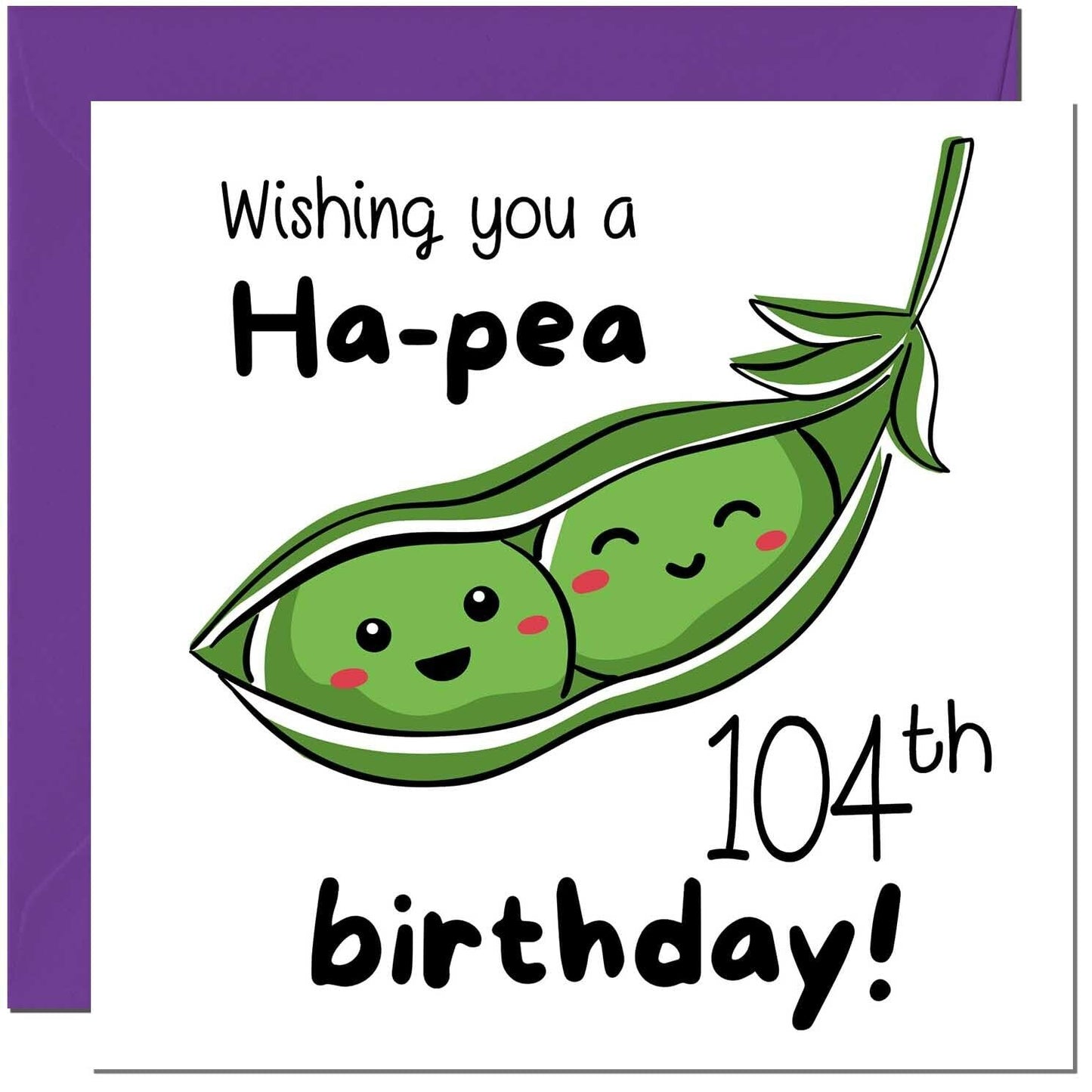 Birthday Card for Men Women Cute Pea Funny