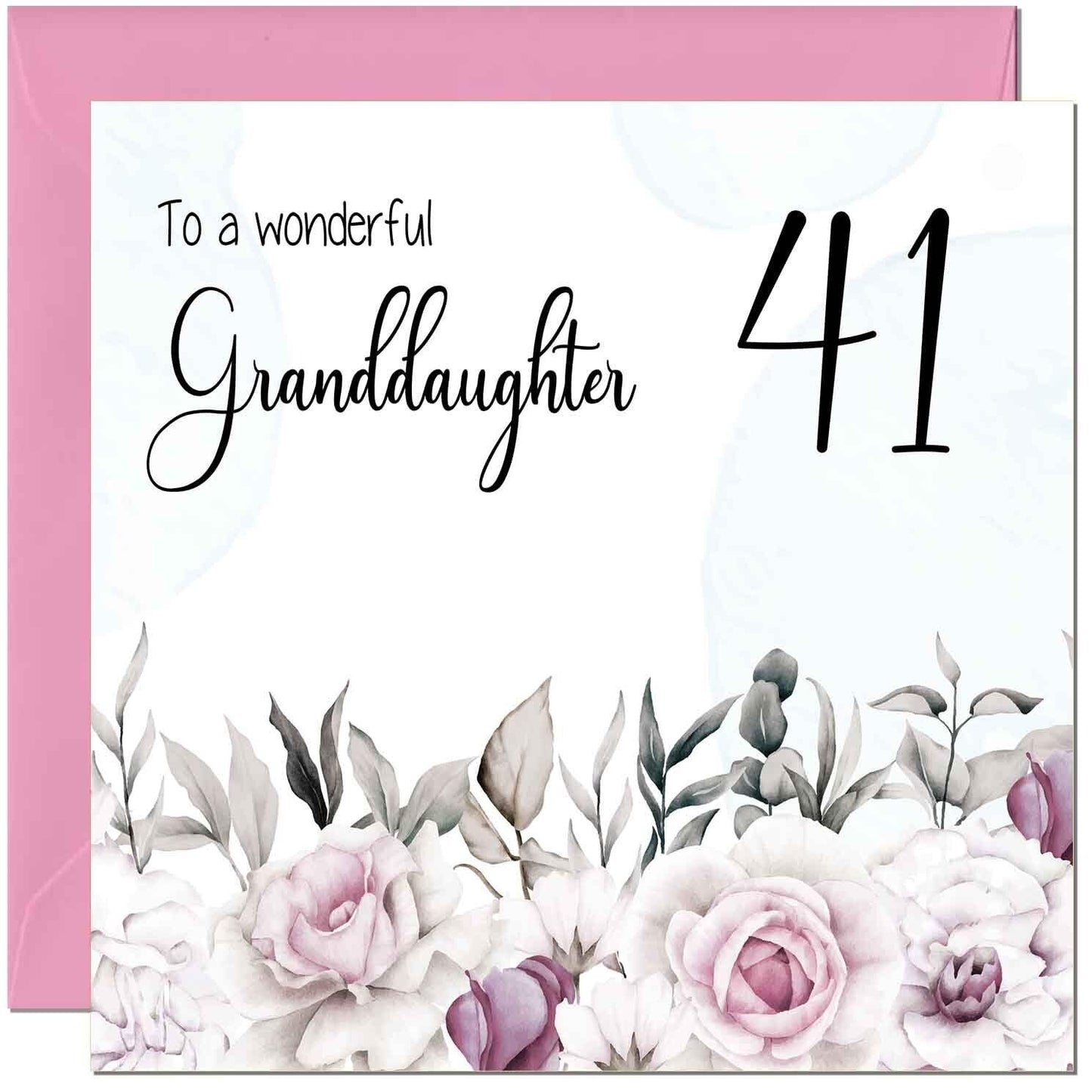 Granddaughter Birthday Card for Granddaughter Floral Elegant