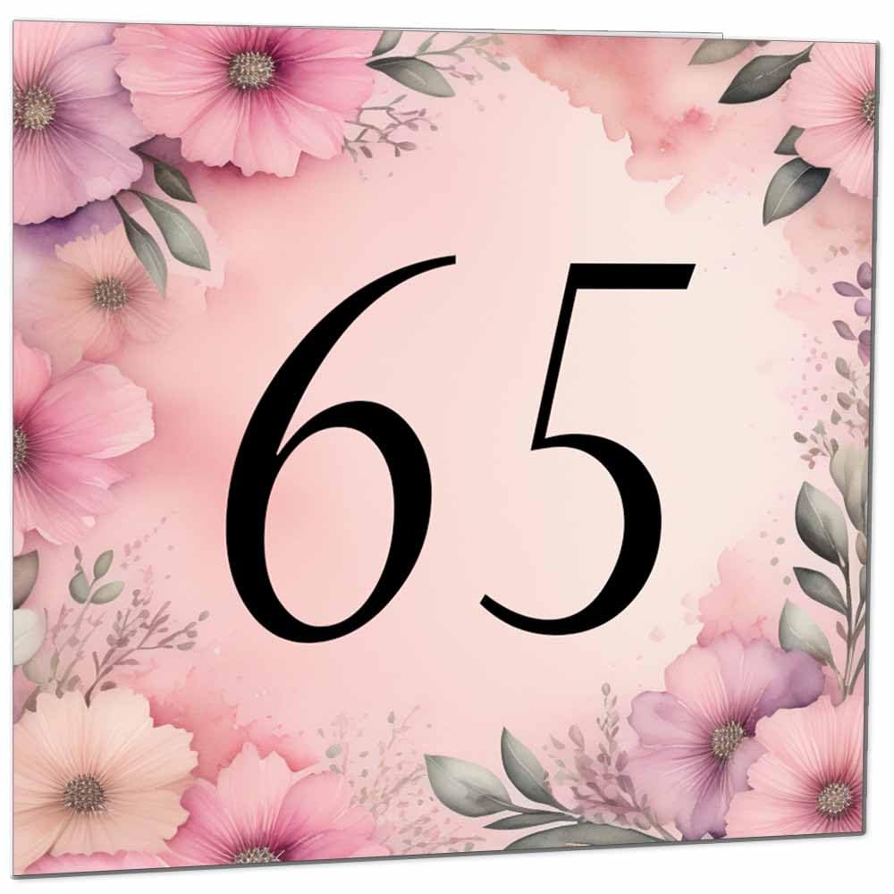 Birthday Card for Women Men - Pink Floral Birthday Cards for 39 year old woman thirty Nine, thirty ninth Ladies Mum Aunt Sister Niece Daughter