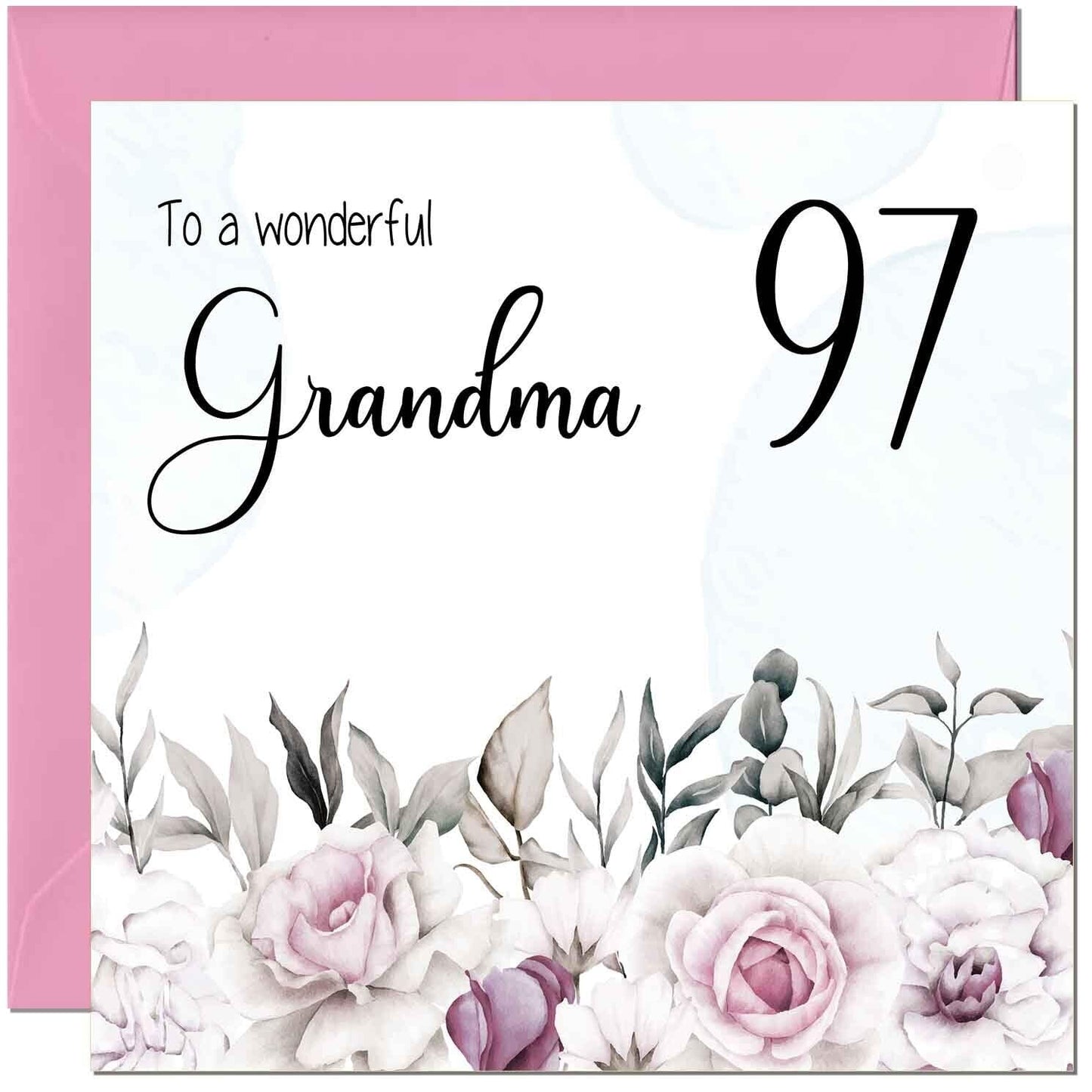 Grandma Birthday Card Floral Elegant Grandmothers