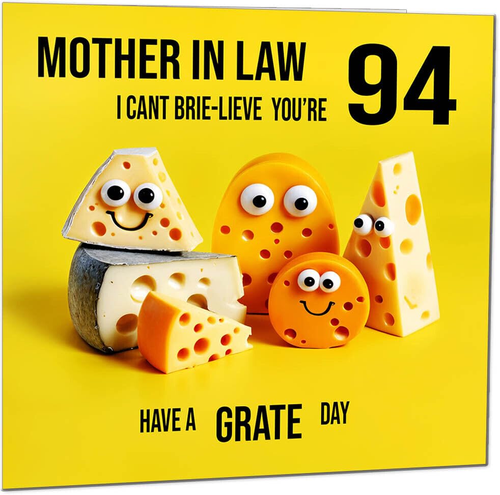 Mother in Law funny Birthday Card - Cheese Pun Funny Mother in Laws