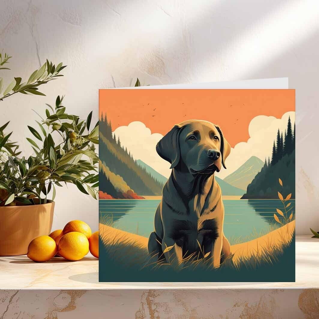 Labrador Greeting Card beautiful Labrador dog Birthday Card 145 x 145mm
