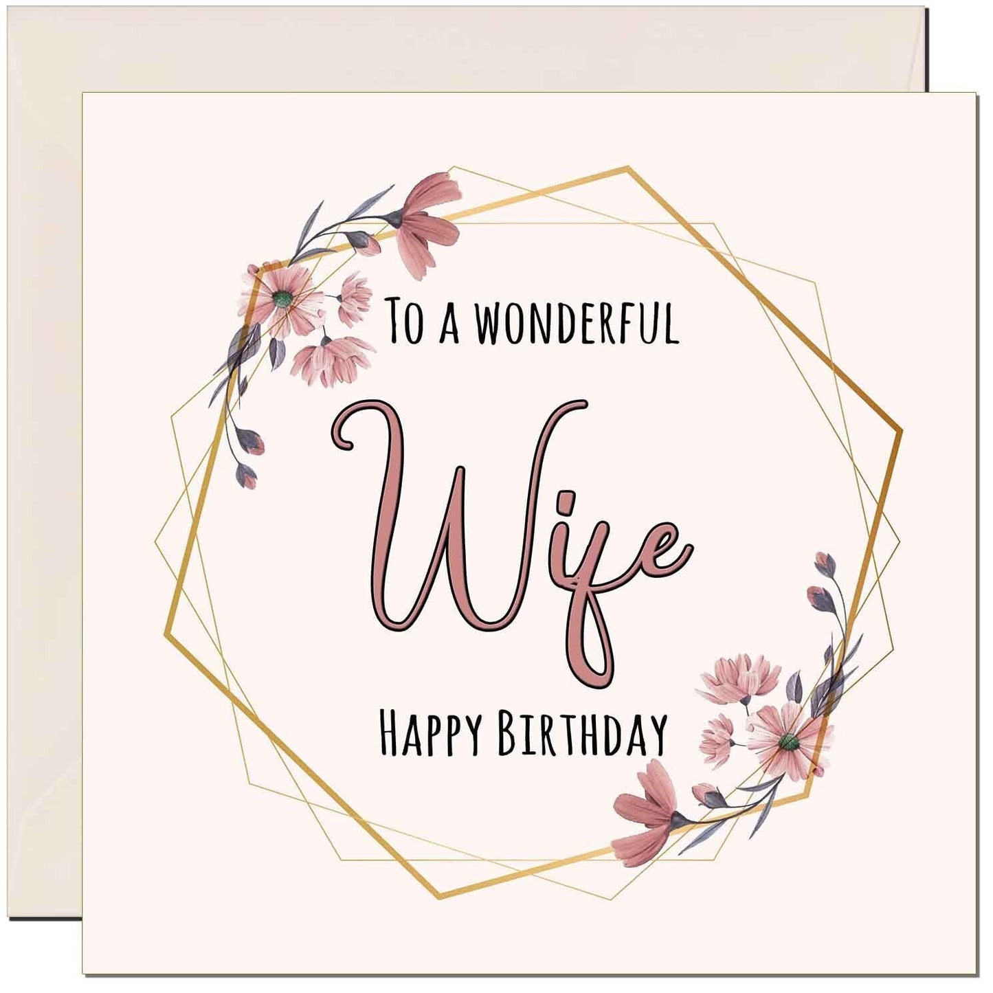 Floral Birthday Card for Women Elegant Beautiful
