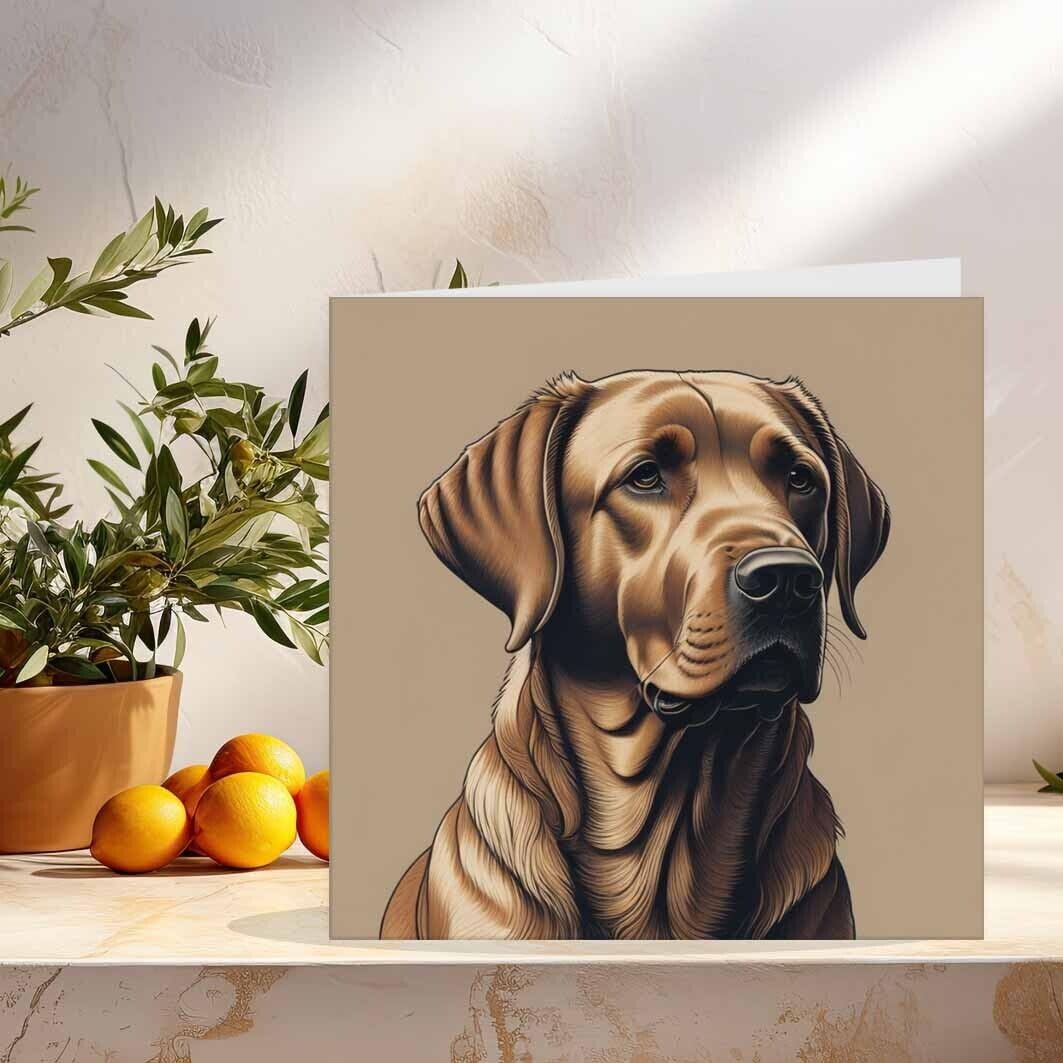 Chocolate Labrador Greeting Card Labrador Birthday Card 145 x 145mm