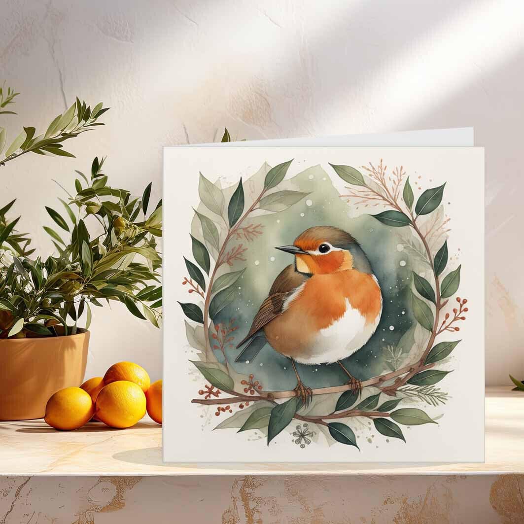 Robin Christmas Cards - Festive Xmas Cards 145 x 145mm