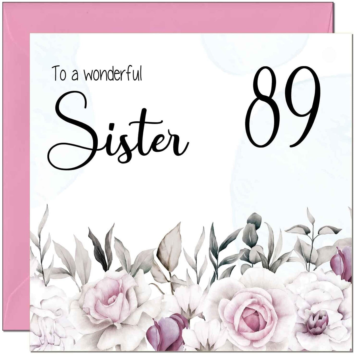 Sister's Birthday Card for Sister Floral Elegant
