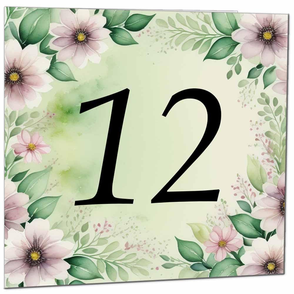 80th Birthday Card for Women Men - Green Floral Birthday Cards for 80 year old Lady Eighty Eightieth Ladies Grandma Nan Aunt Mum Sister Mom Friend