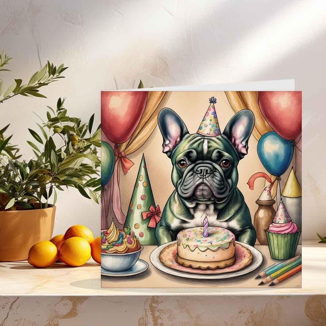 French Bulldog Birthday Card French Bulldog Dog 145mm x 145mm