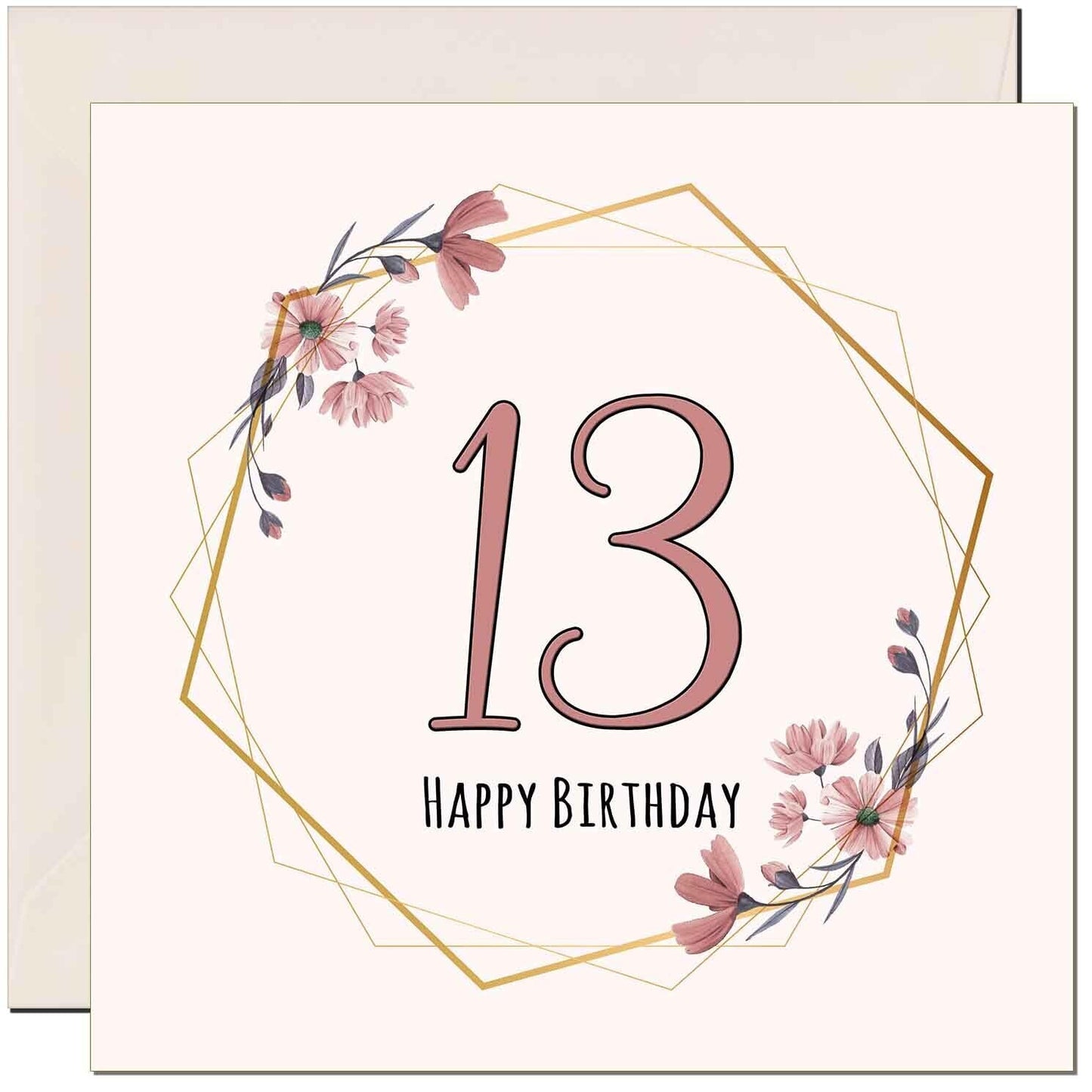 Floral Birthday Card for Women Elegant Beautiful