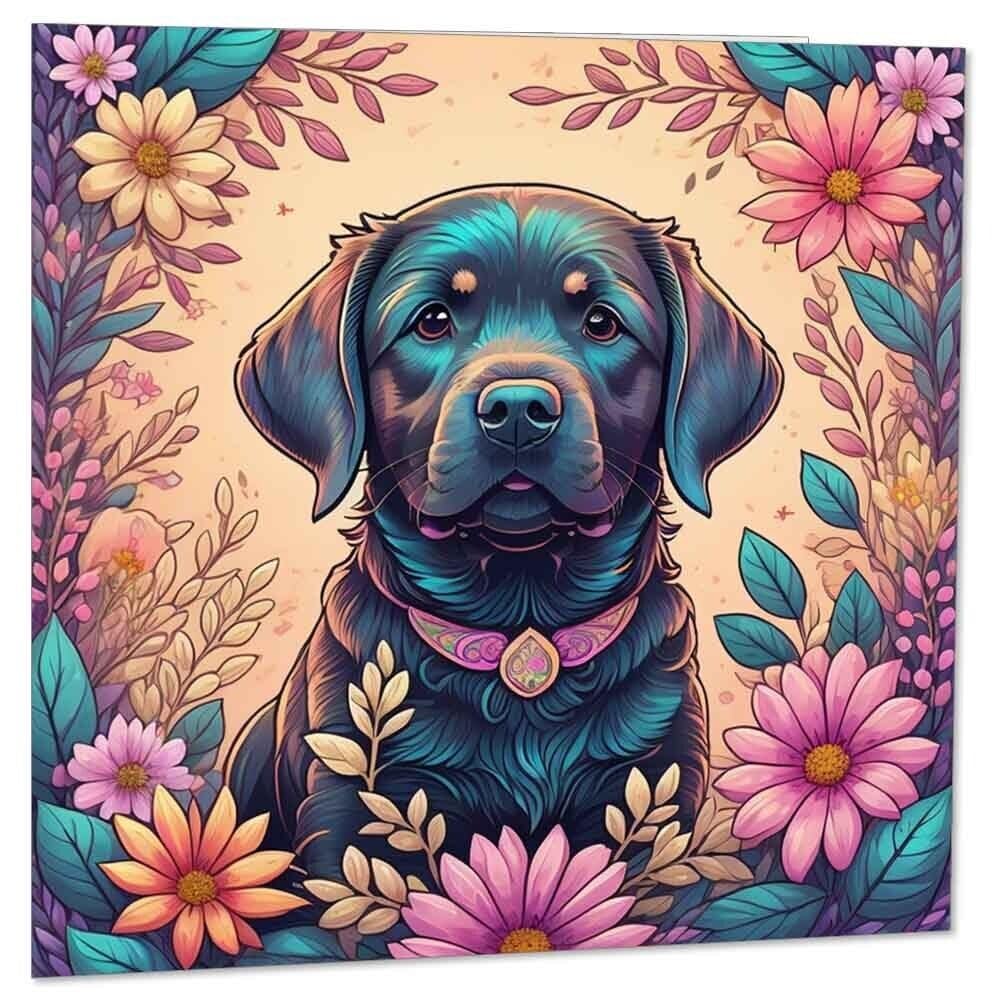 Labrador Puppy Dog Design Greeting Cards Birthday Card - 145mm x 145mm