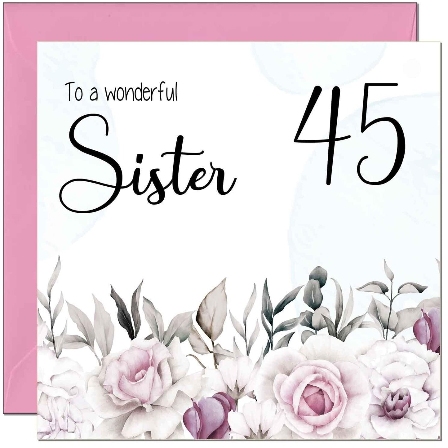 Sister's Birthday Card for Sister Floral Elegant