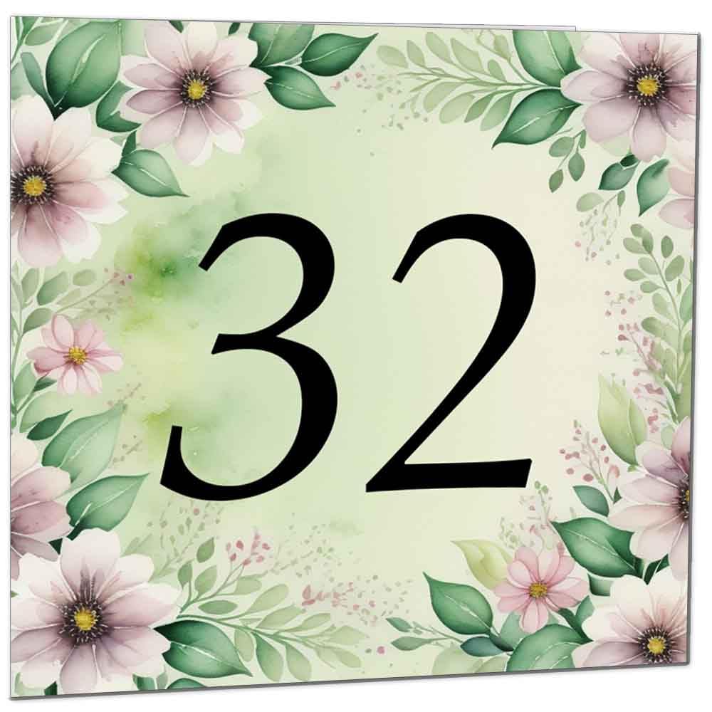 80th Birthday Card for Women Men - Green Floral Birthday Cards for 80 year old Lady Eighty Eightieth Ladies Grandma Nan Aunt Mum Sister Mom Friend