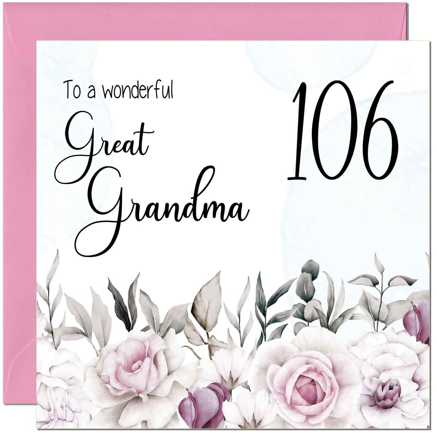 Great Grandma Birthday Card - Floral Elegant