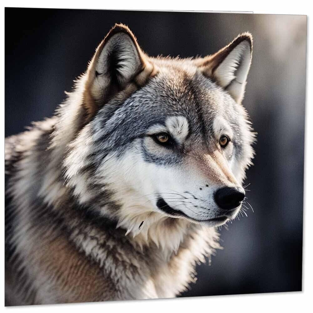 Wolf Greeting Card - Wolves Wolf Card - 145mm x 145mm Square