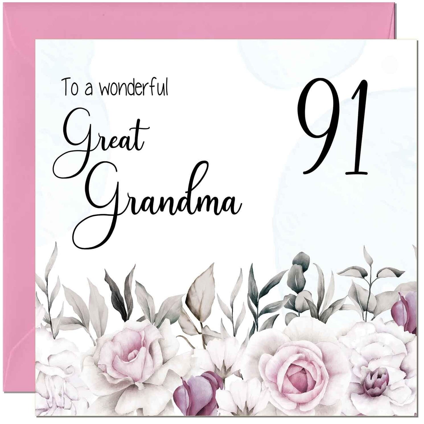 Great Grandma Birthday Card - Floral Elegant