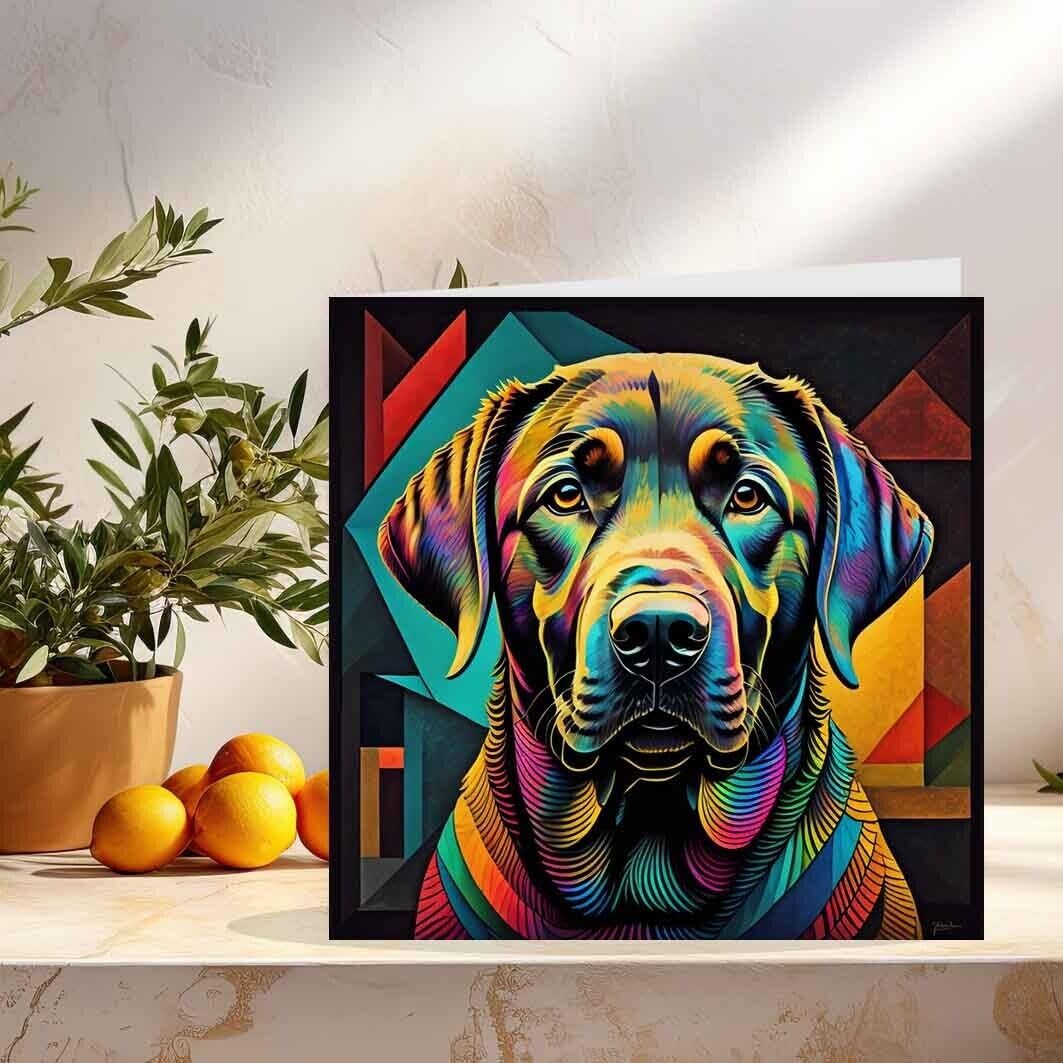 Labrador Dog Design Greeting Cards Birthday Card - Square 145mm x 145mm
