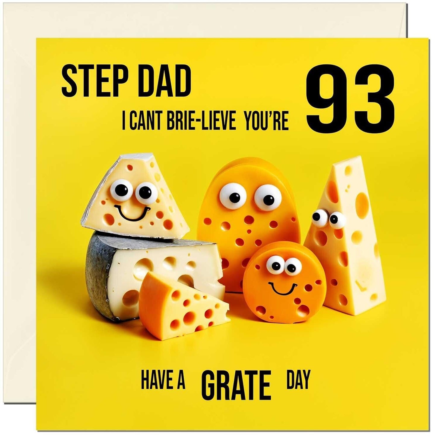 Step Dad funny Birthday Card - Cheese Pun Funny Step-Dads