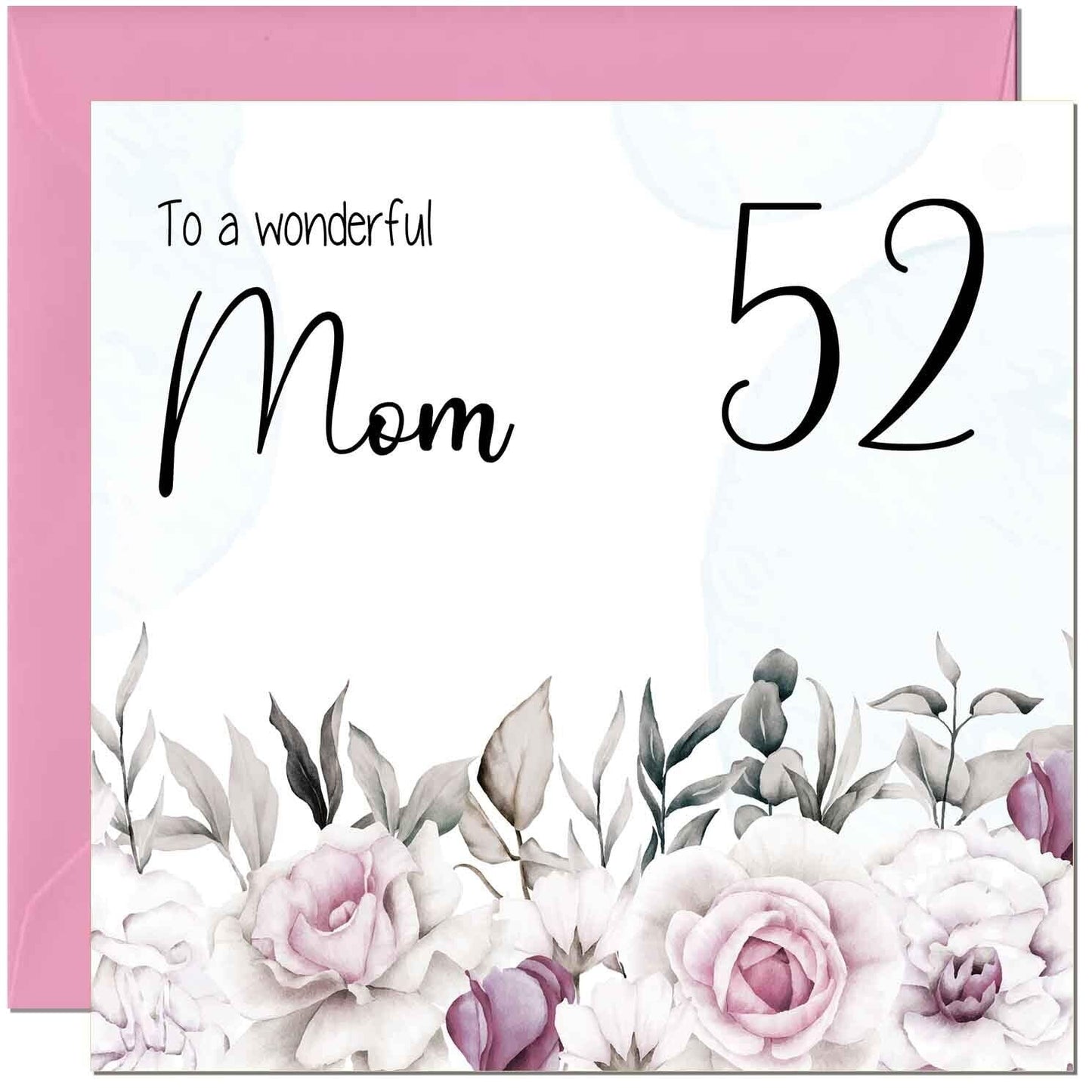 Mom Birthday Card Floral Elegant Best Mom's