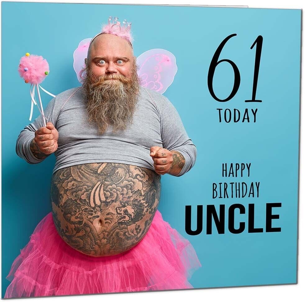 Uncle Funny Birthday Card - Bearded Man Joke Funny Uncles