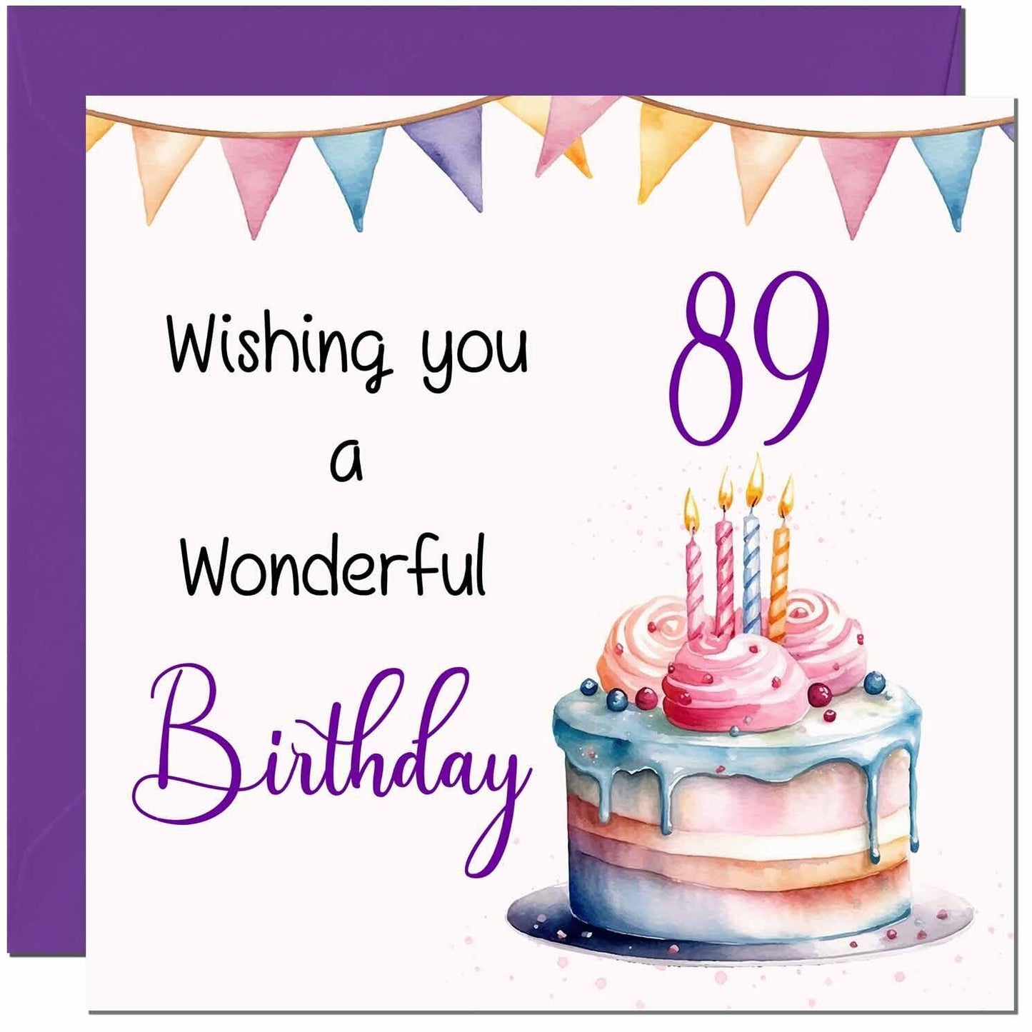 Birthday Card for Men Women Cake Numbers
