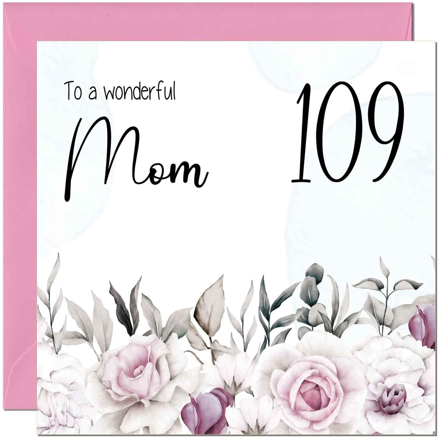 Mom Birthday Card Floral Elegant Best Mom's