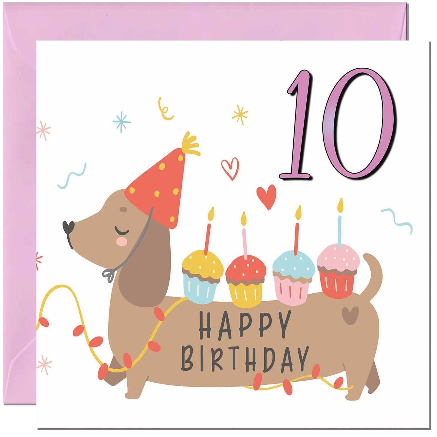 Birthday Card for Kids - Cute Sausage Dog Dachshund