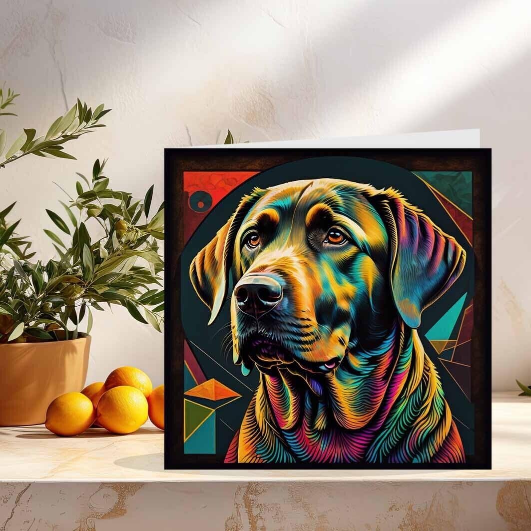 Labrador Dog Greeting Card Labrador Design Birthday Card 145 x 145mm