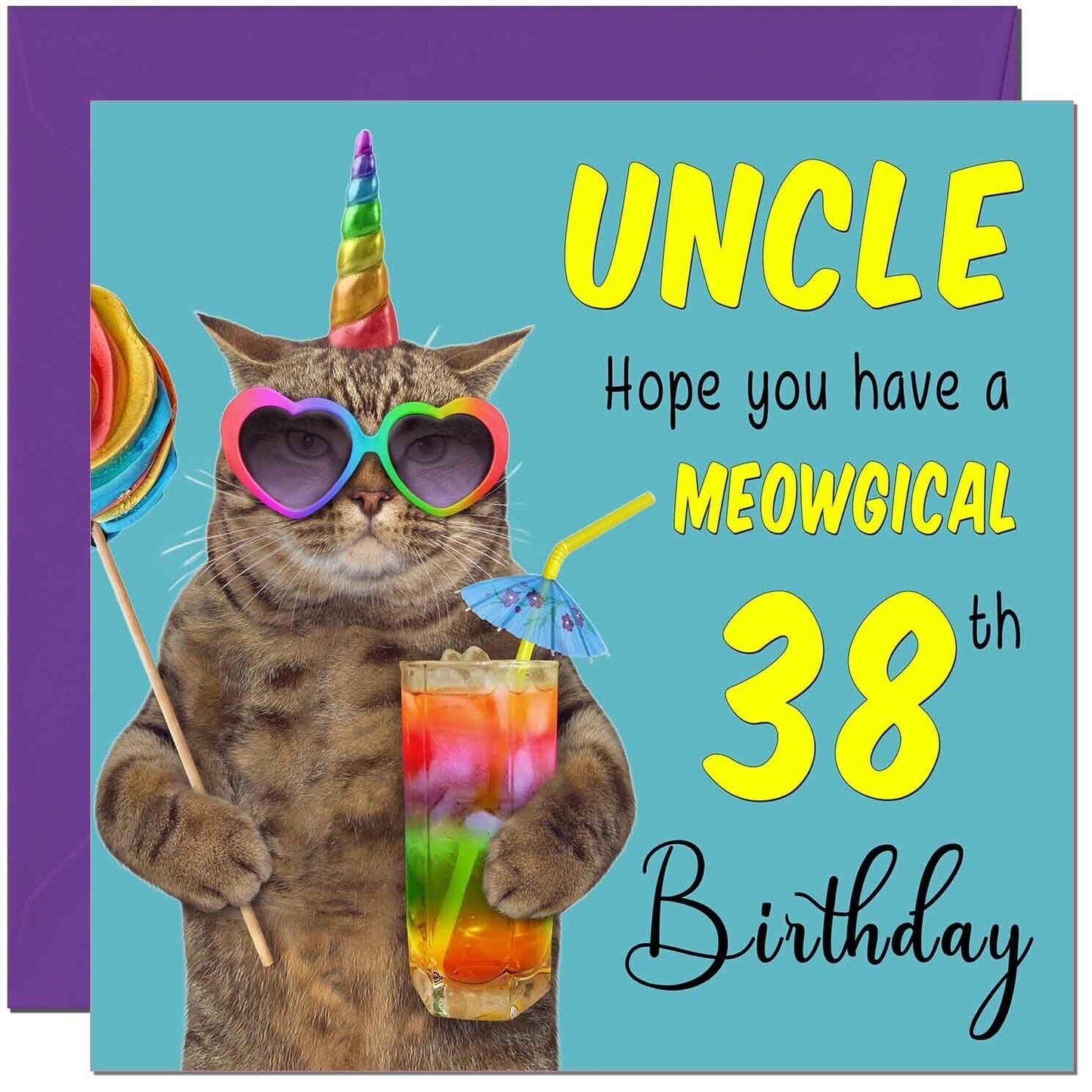Uncle Birthday Card - Meowgical Cat Funny Uncle's