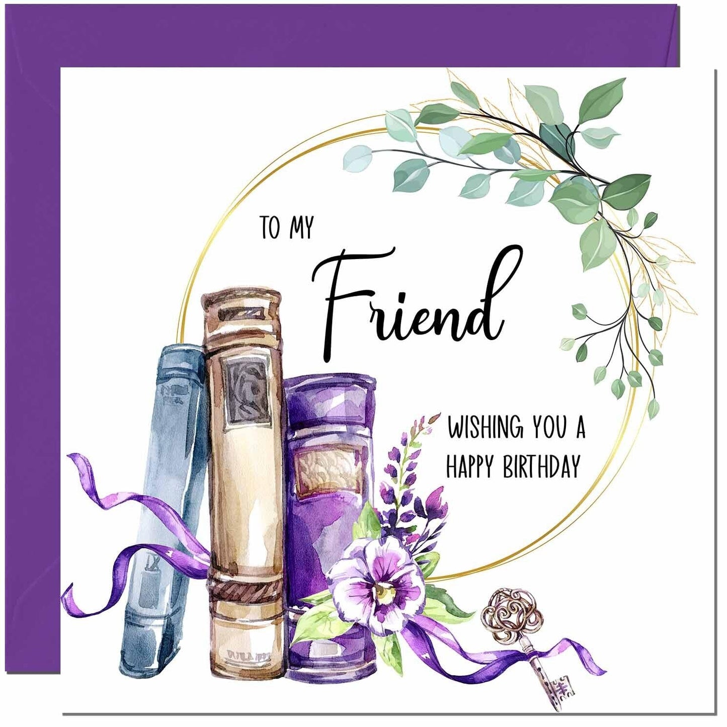 Birthday Card for women Floral Watercolour Book Beautiful