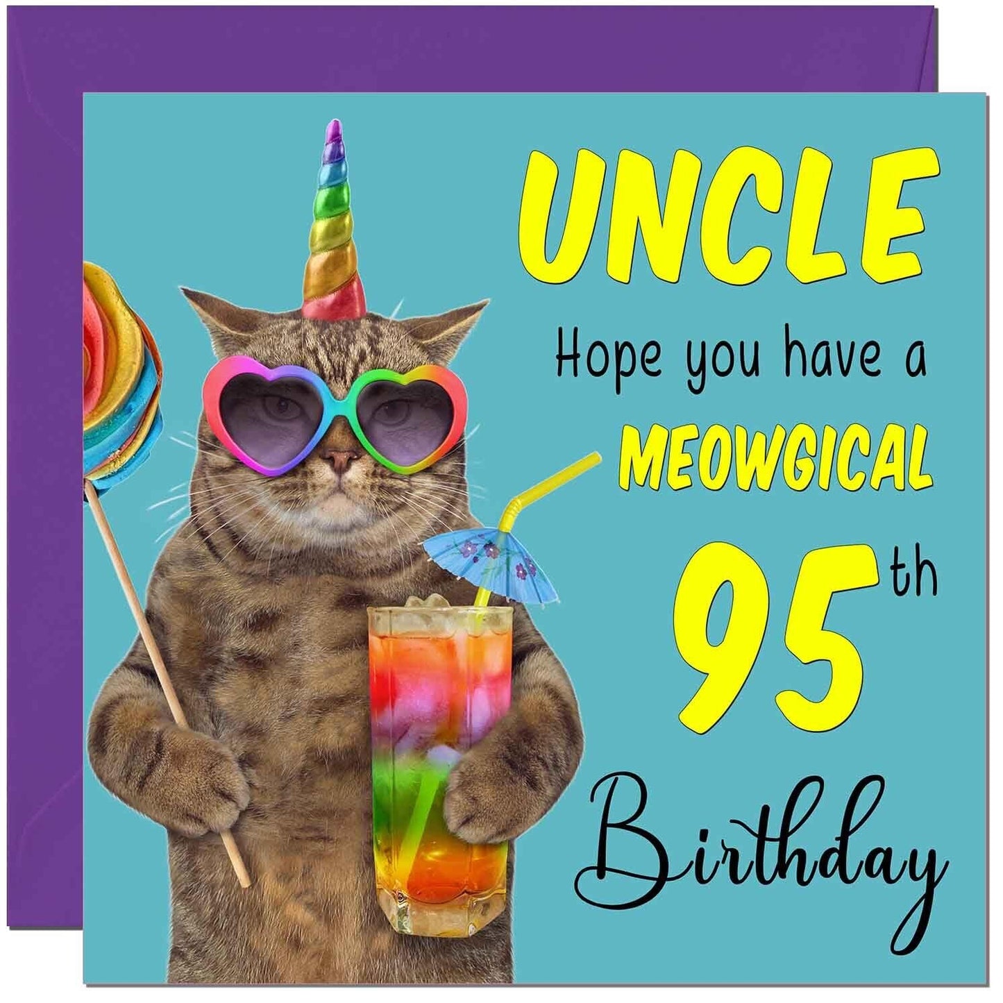 Uncle Birthday Card - Meowgical Cat Funny Uncle's