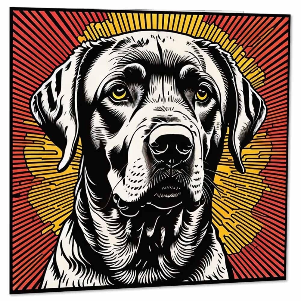 Labrador Dog Greeting Card Labrador Pop art Birthday Card 145 x 145mm