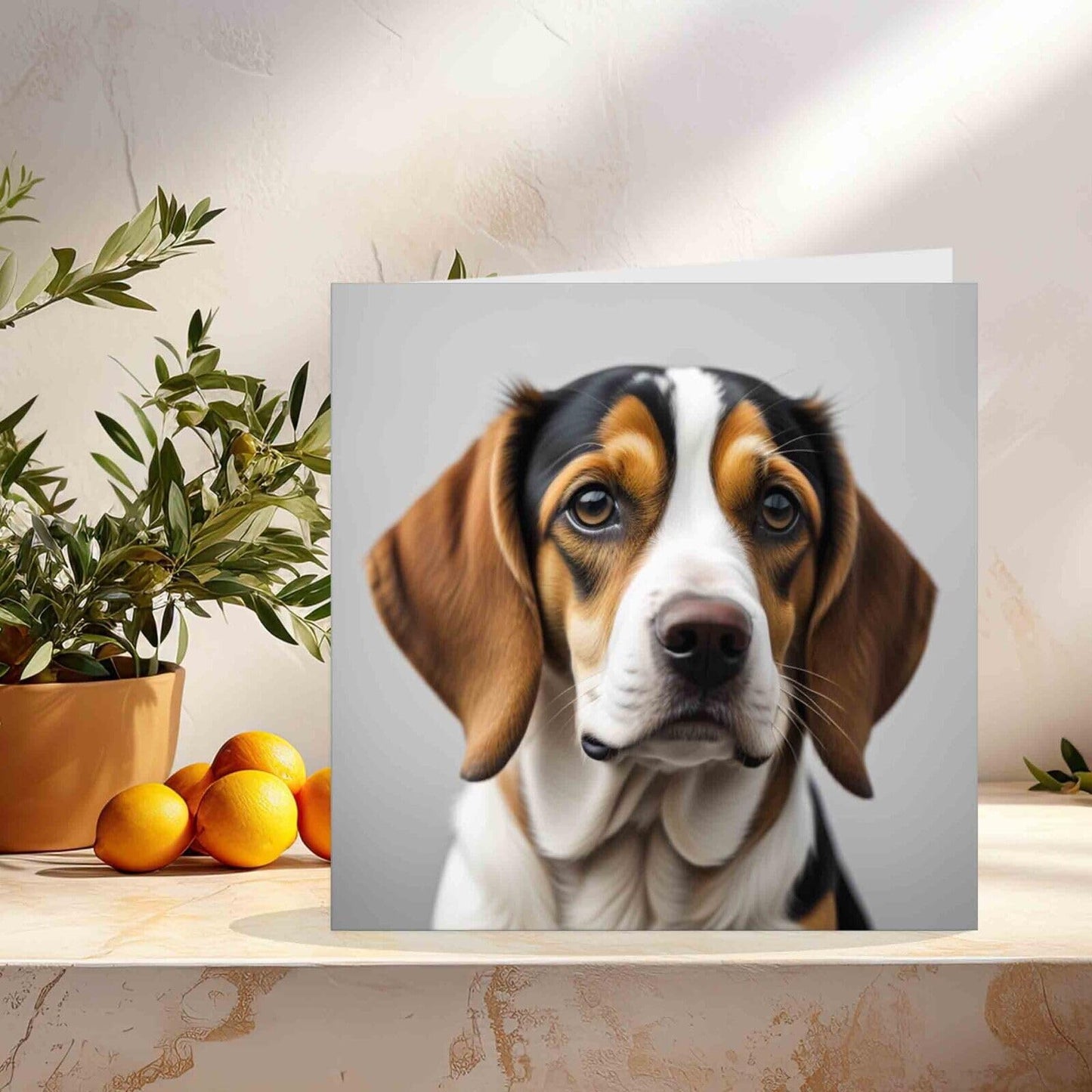 Beagle Dog Greeting Card with envelope - 145mm x 145mm