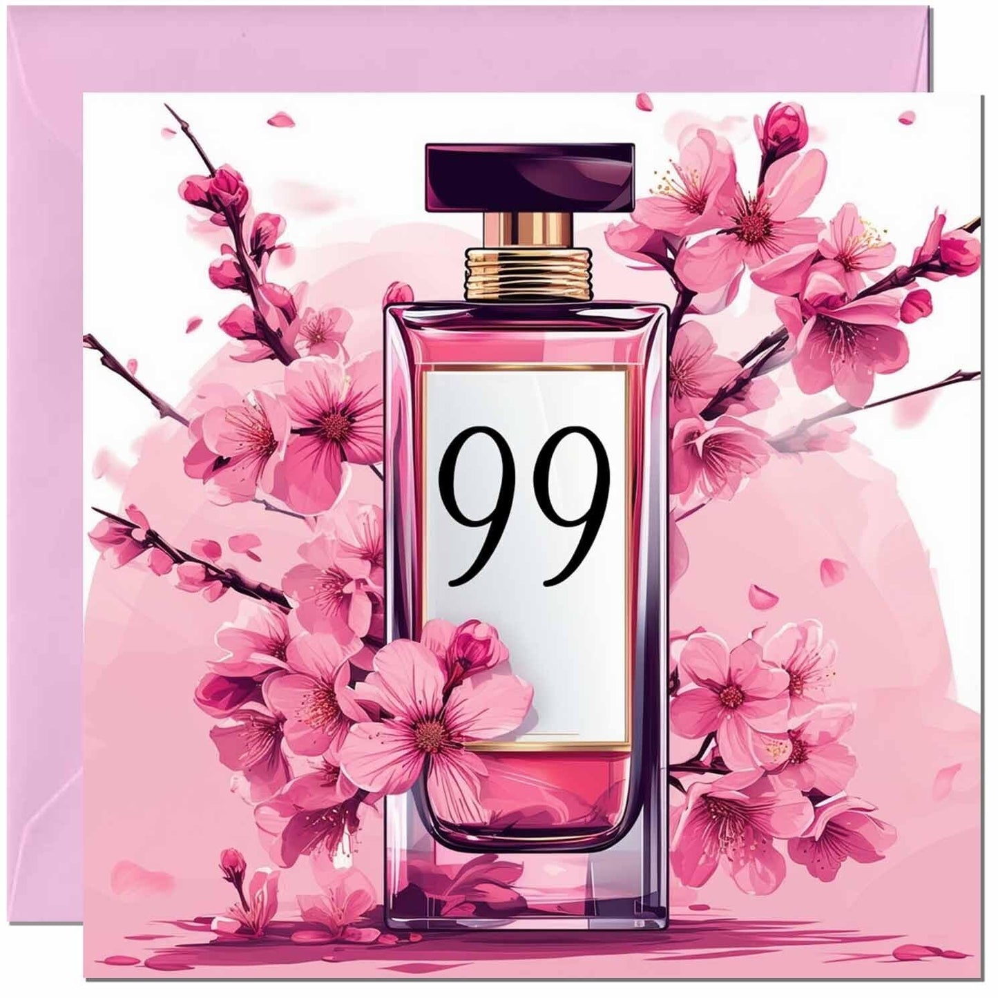 Birthday Card for women - Cherry Blossom Perfume Age - Elegant Classy