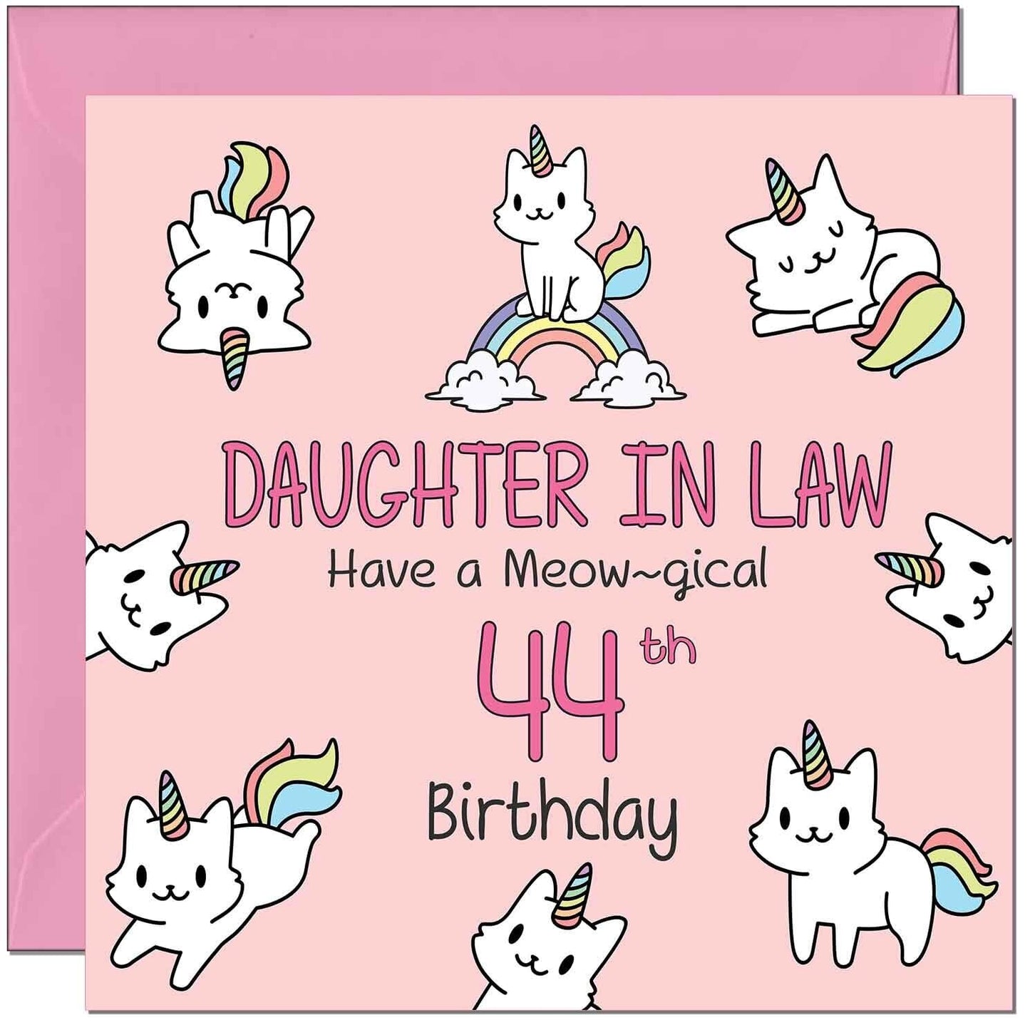 Daughter in Law Birthday Card - Funny Cat Cute Daughter in Laws