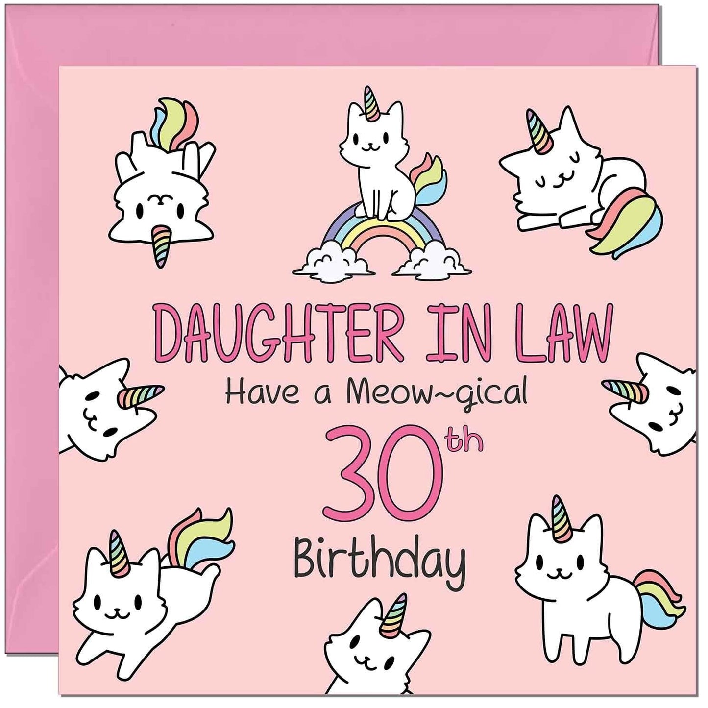 Daughter in Law Birthday Card - Funny Cat Cute Daughter in Laws