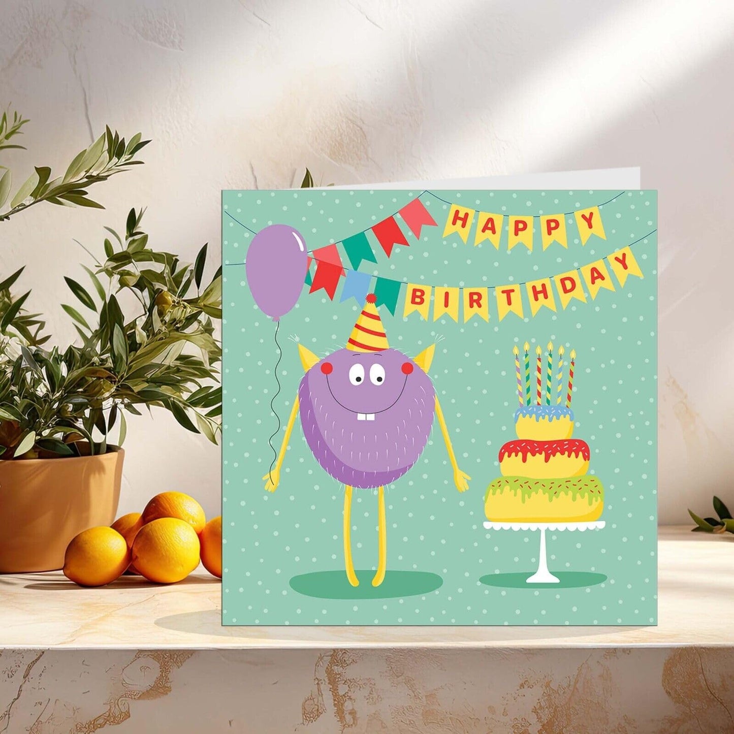 Fun Kids Birthday Card - Boys Girls Cute Happy Birthday Card 145 x 145mm