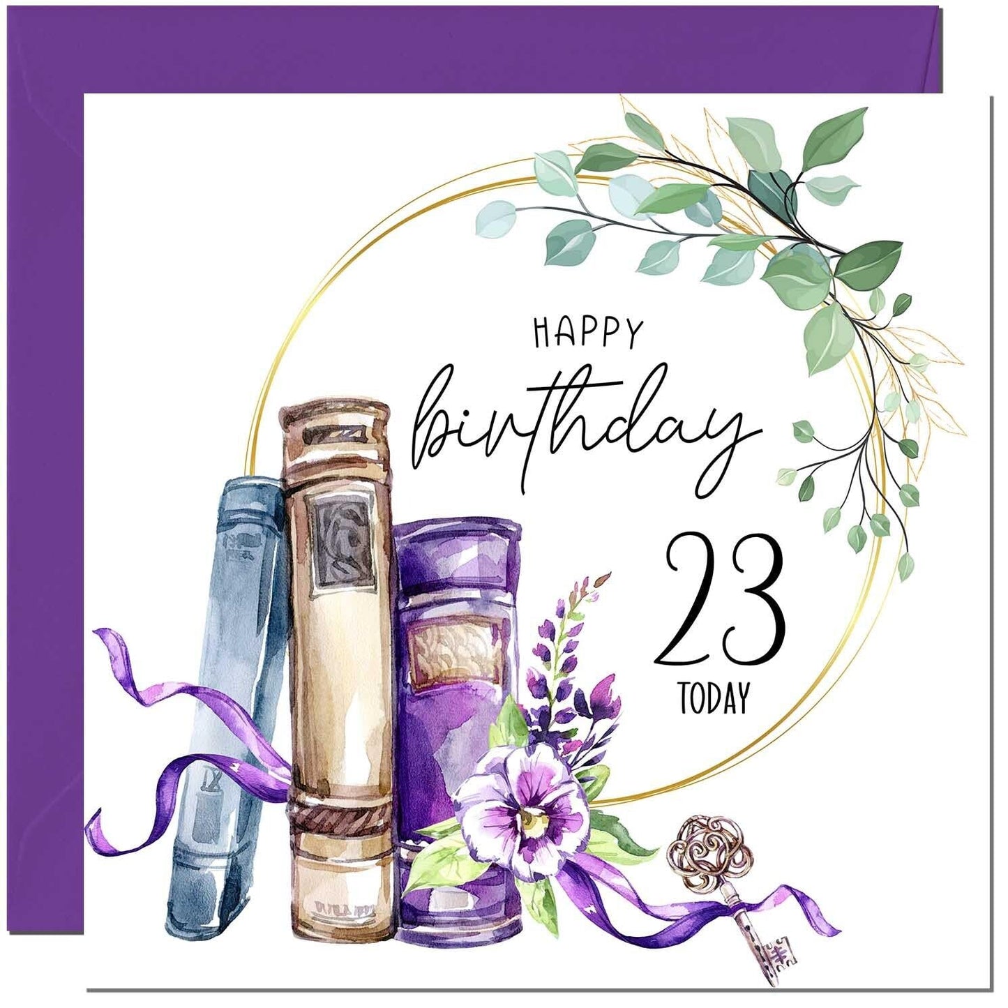 Birthday Card for women Floral Watercolour Book Beautiful