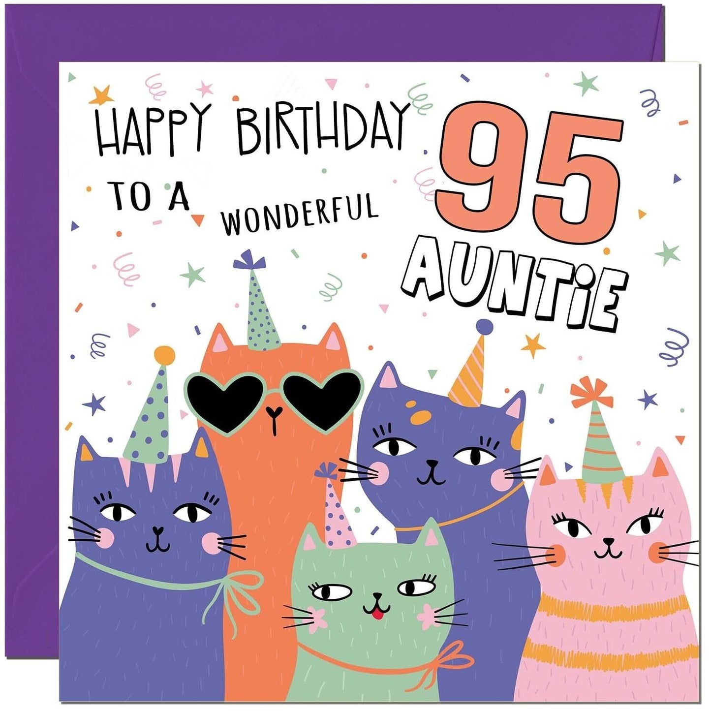 Auntie Birthday Card - Childrens Cute Cat Aunt