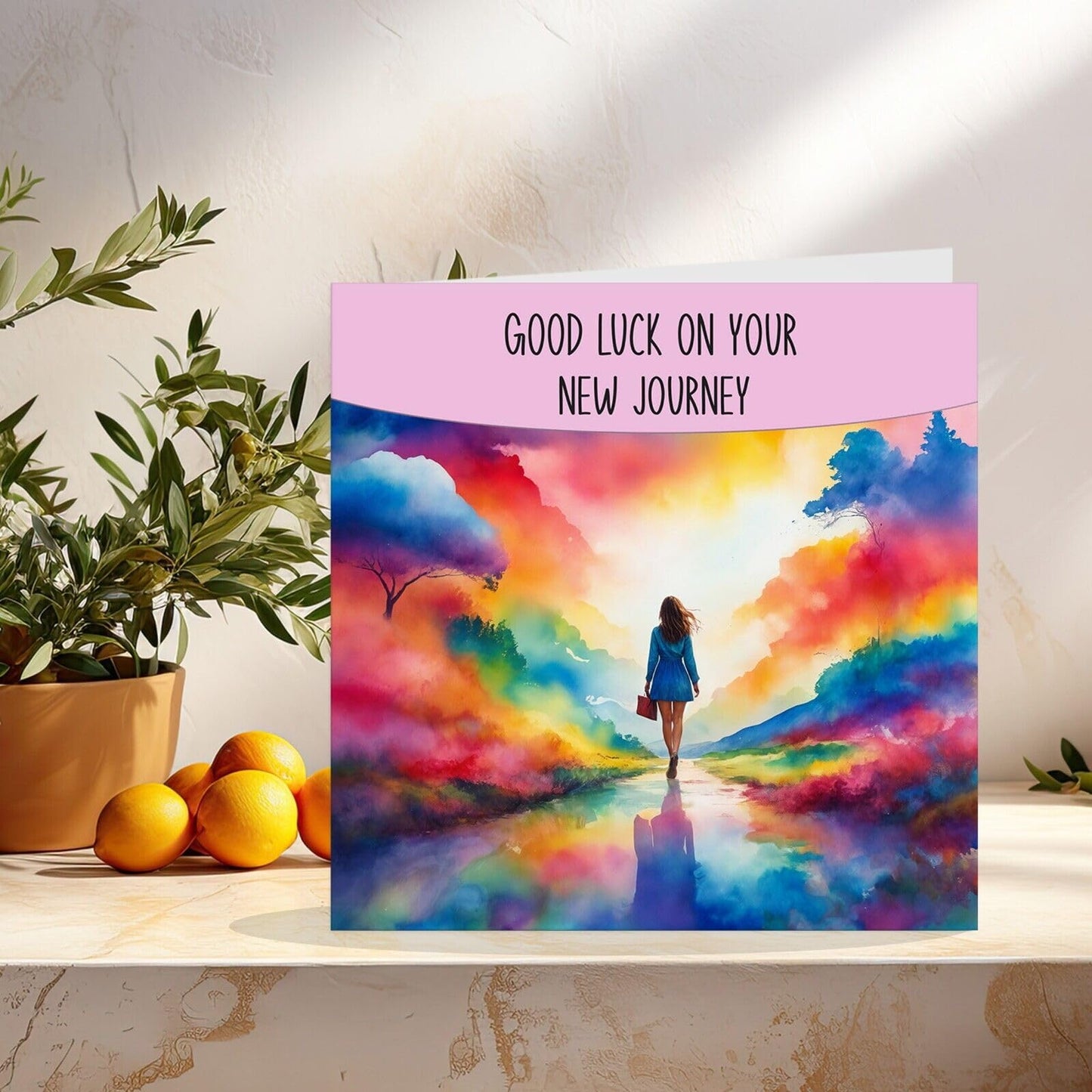 Good Luck on your New Journey Card - New Job Card, New Home Card, Colleague Leaving Card, Maternity.