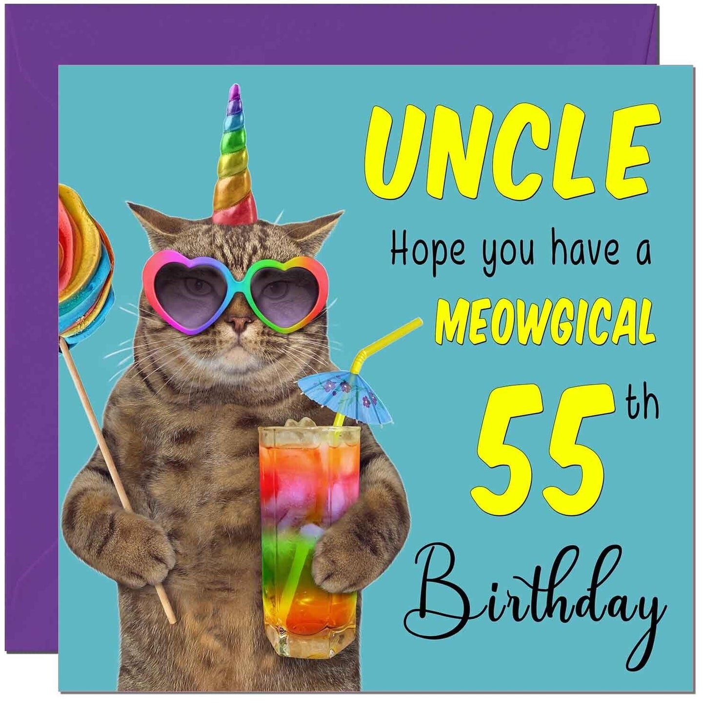 Uncle Birthday Card - Meowgical Cat Funny Uncle's