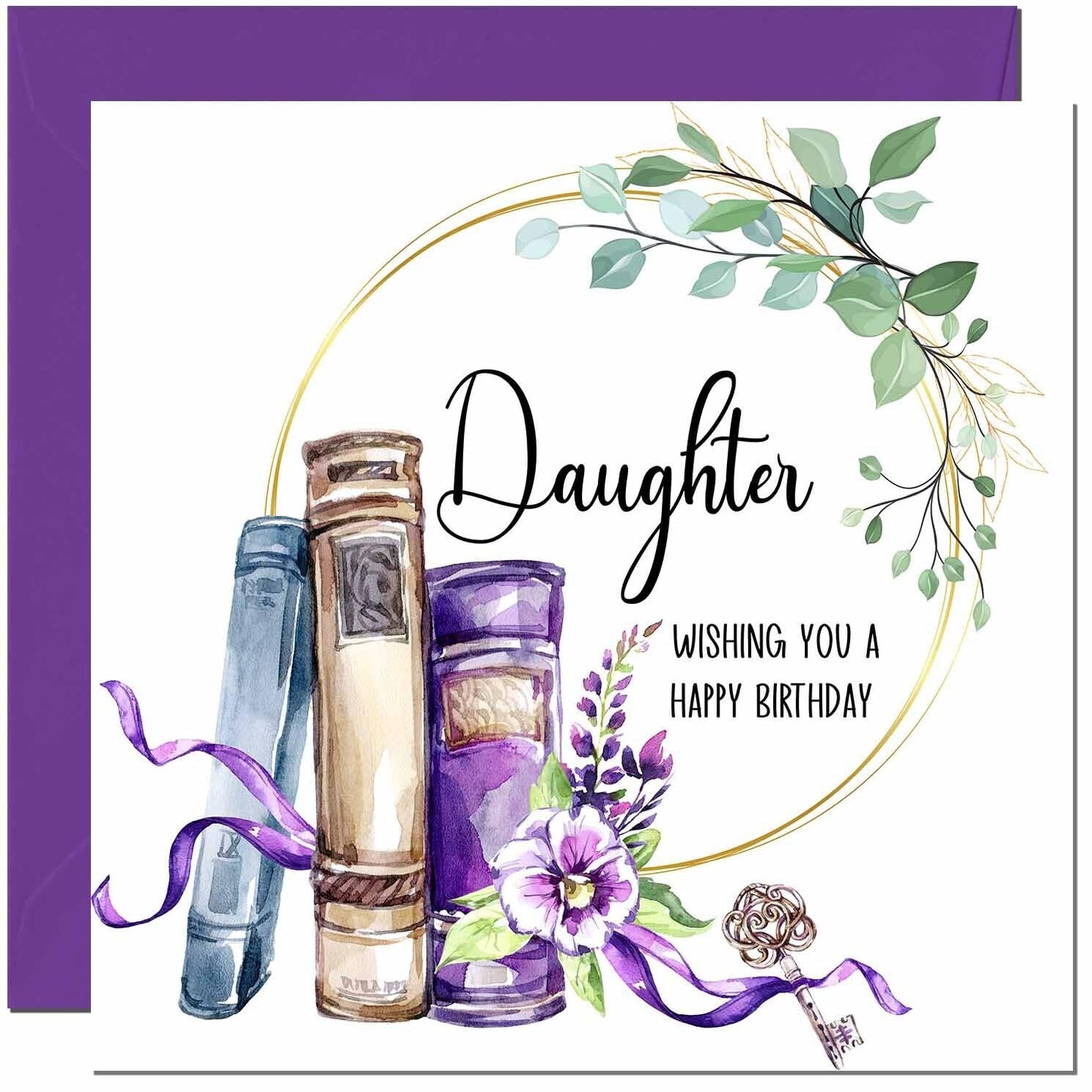 Birthday Card for women Floral Watercolour Book Beautiful