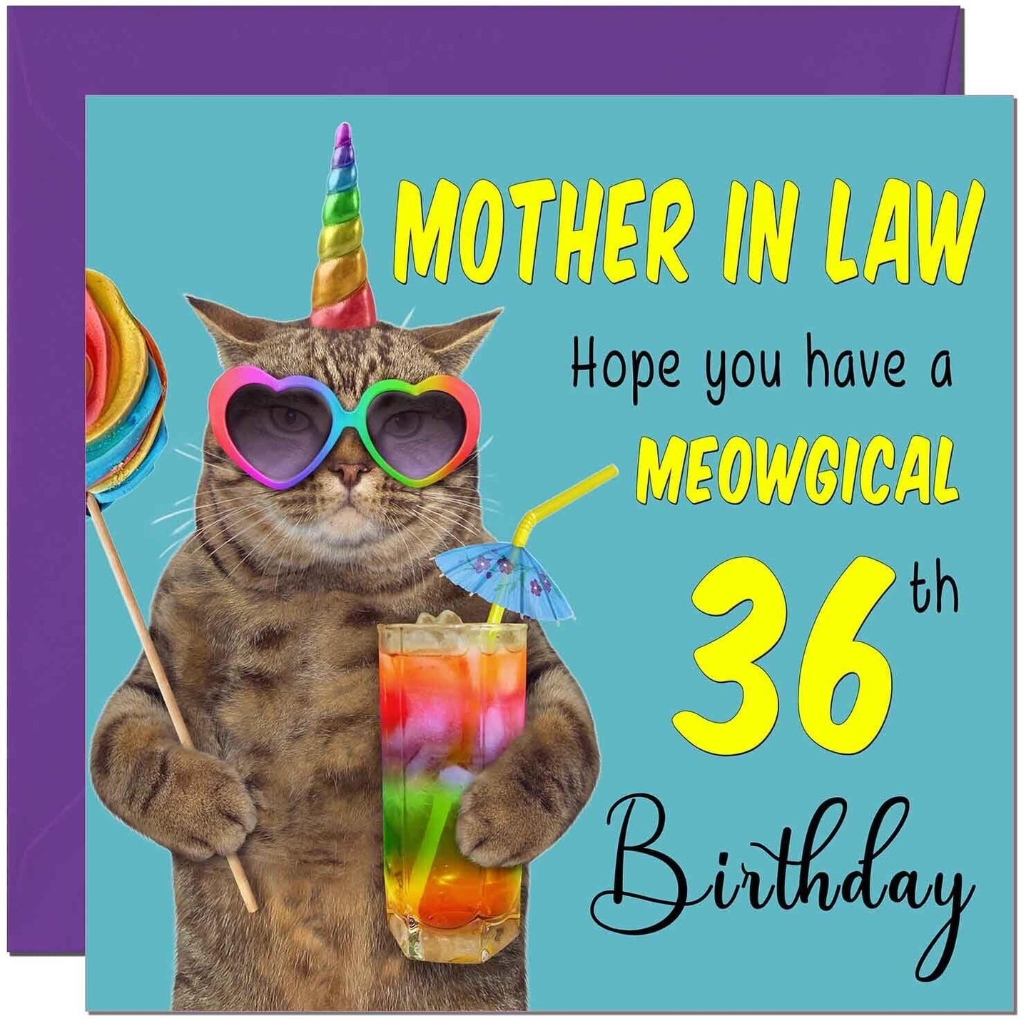 Mother in Law Birthday Card - Meowgical Cat Funny