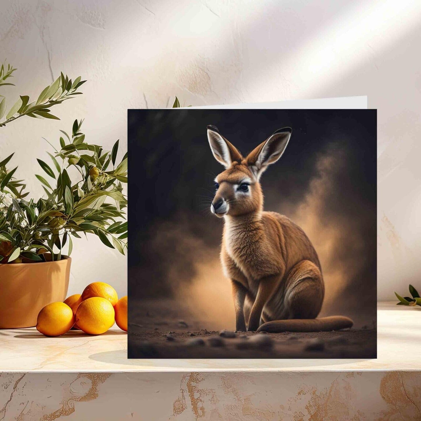 Kangaroo Greeting Card - Square 145mm x 145mm
