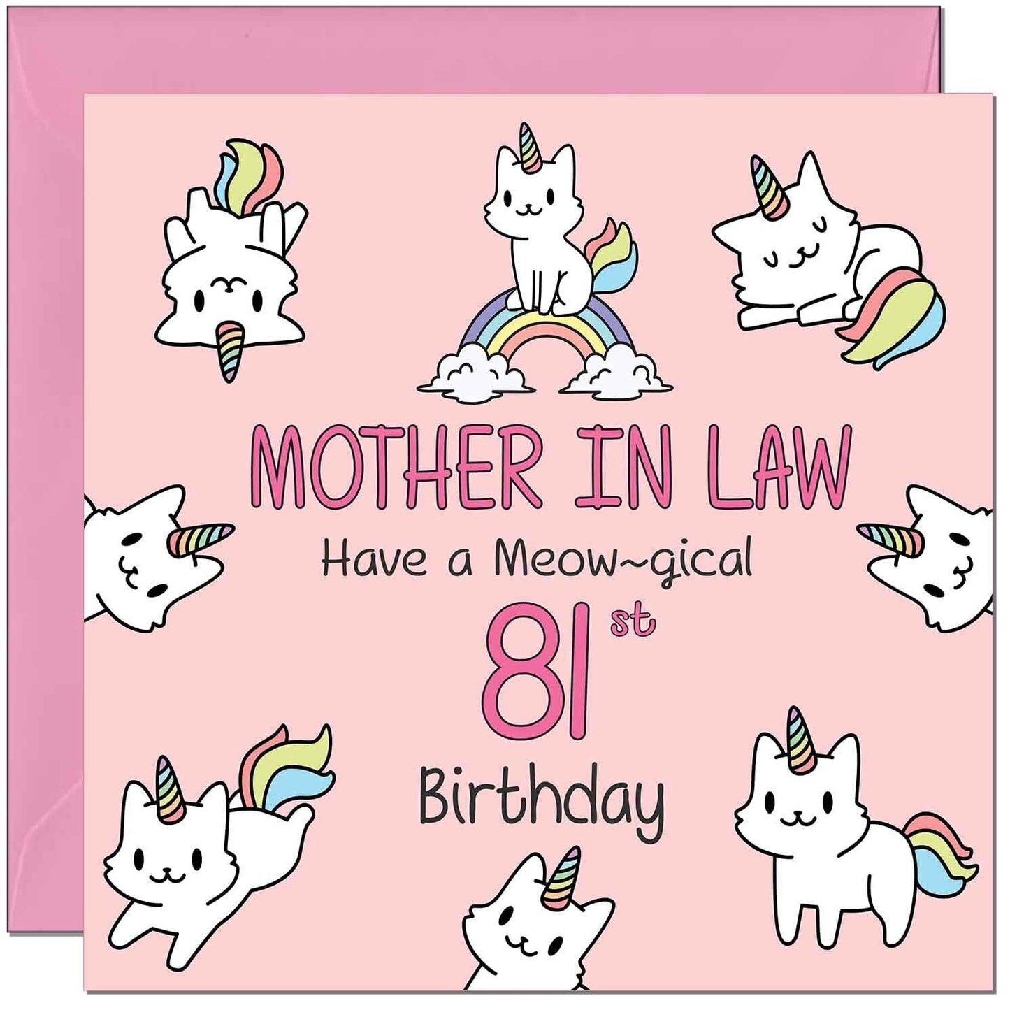 Mother in Law Birthday Card - Funny Cat Cute Mother in Laws