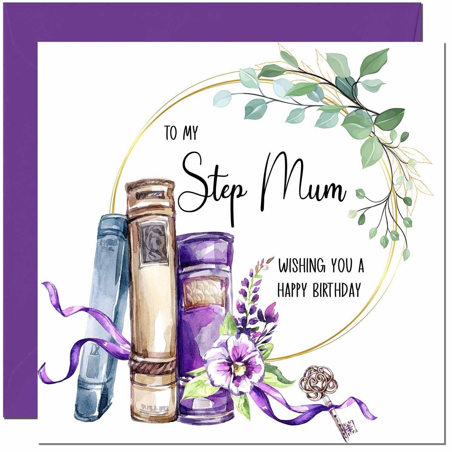 Birthday Card for women Floral Watercolour Book Beautiful