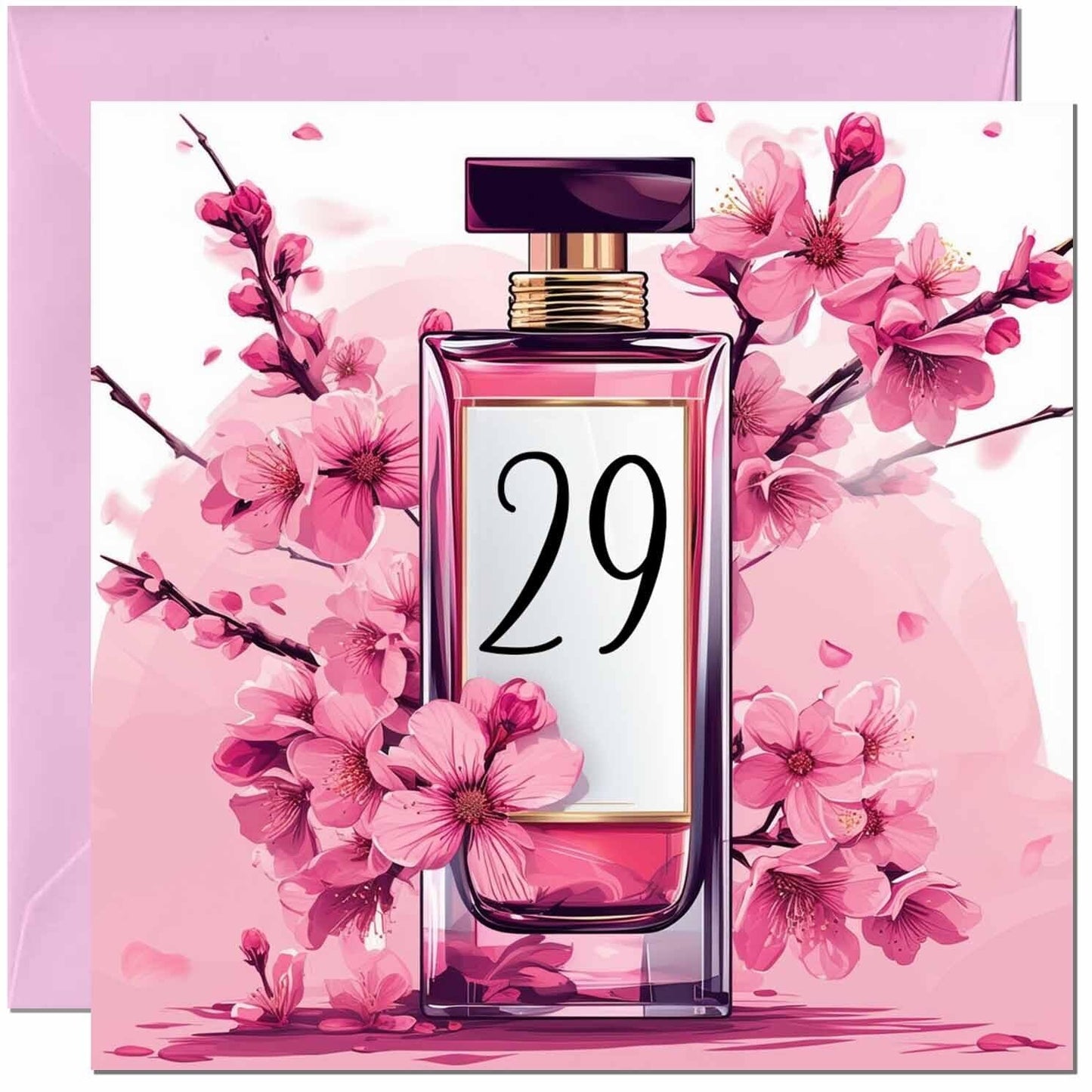 Birthday Card for women - Cherry Blossom Perfume Age - Elegant Classy