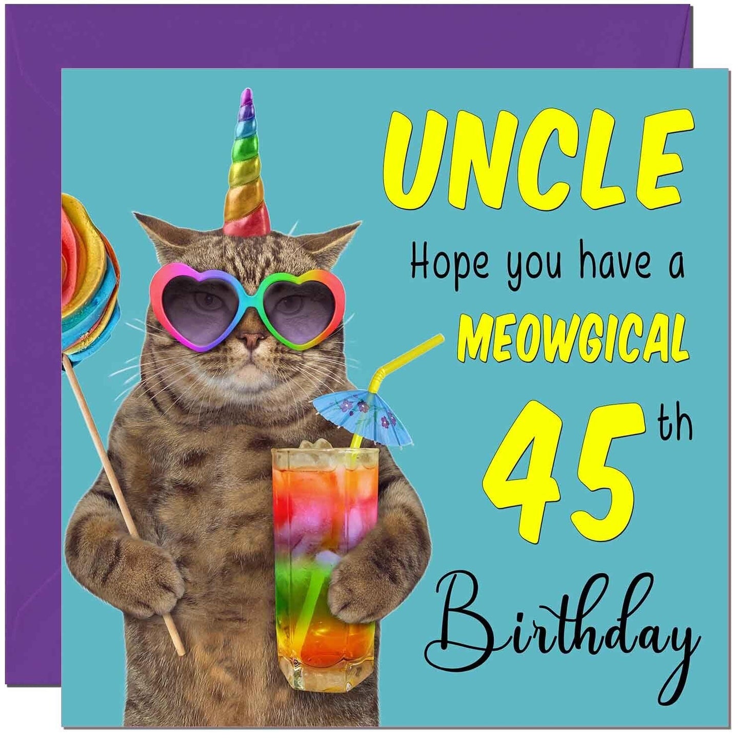 Uncle Birthday Card - Meowgical Cat Funny Uncle's