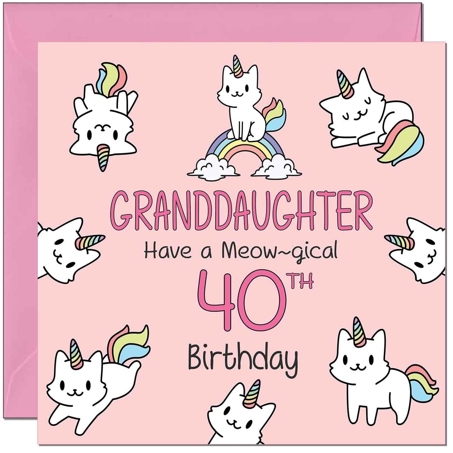Granddaughter Birthday Card - Funny Cat Cute Granddaughters