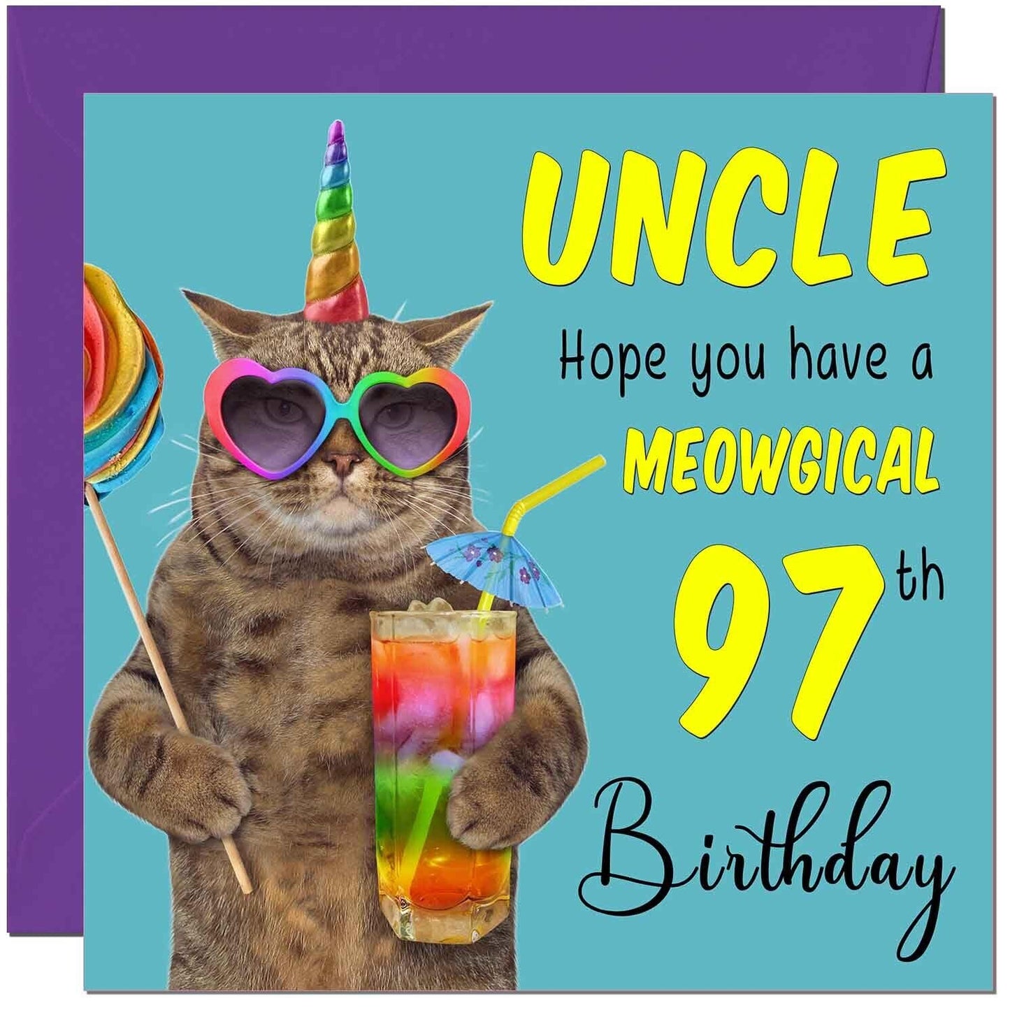 Uncle Birthday Card - Meowgical Cat Funny Uncle's