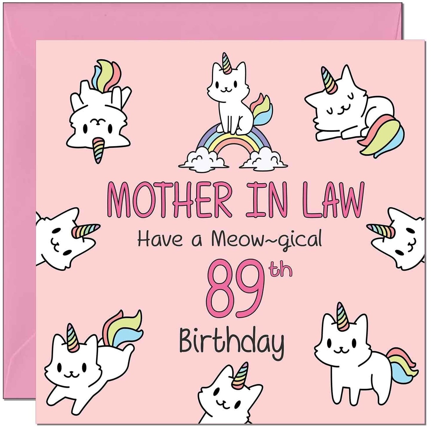 Mother in Law Birthday Card - Funny Cat Cute Mother in Laws